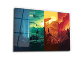 ・"4 forces and 4 planets"・Glass Wall Art